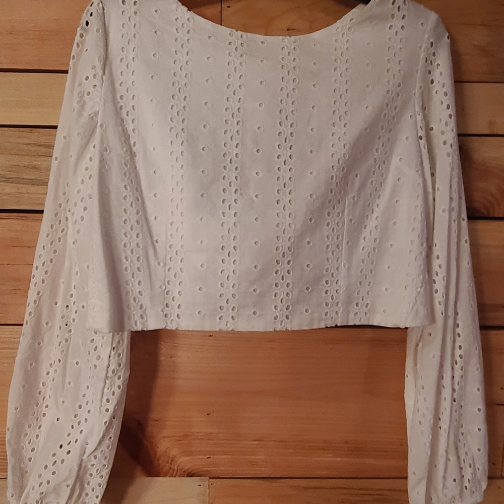 Eyelet crop top